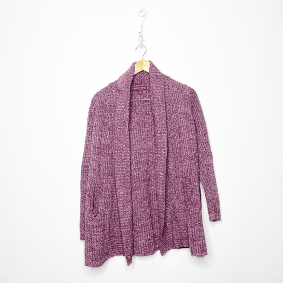 BAREFOOT DREAMS COZY CHIC LITE Montecito Cardi Cardigan 494 Plum WOMENS SMALL s - Picture 1 of 6